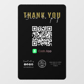 Vielen Dank Scan zu bezahlen QR-Code Cash App Blac Fensteraufkleber (Blatt)