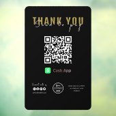 Vielen Dank Scan zu bezahlen QR-Code Cash App Blac Fensteraufkleber (Blatt 3)