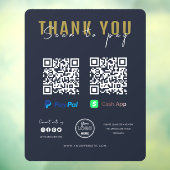 Vielen Dank Scan zu zahlen QR-Code-Zahlung Navy Lo Fensteraufkleber (Blatt 3)
