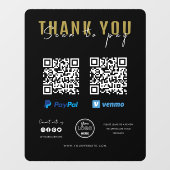 Vielen Dank Scan zu zahlen QR-Code-Zahlung schwarz Fensteraufkleber (Blatt)