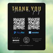 Vielen Dank Scan zu zahlen QR-Code-Zahlung schwarz Fensteraufkleber (Blatt 3)