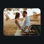 Vielen Dank, schicke goldene handschrift Hochzeit  Magnet<br><div class="desc">Vielen Dank,  moderne schicke goldene Handschrift Hochzeit Foto Magnet,  Custom</div>