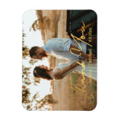 Vielen Dank, schicke goldene handschrift Hochzeit Magnet (Vertikal)