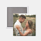 Vielen Dank schicke Handschrift Hochzeitsmagnet Fo Magnet (Vorderseite/Rückseite)