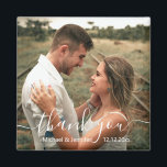 Vielen Dank schicke Handschrift Hochzeitsmagnet Fo Magnet<br><div class="desc">Background Foto von freepik.com elegante danke Ihnen modernen kalligraphischen Hochzeit Foto Magnet,  custom.</div>