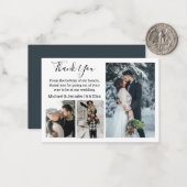 Vielen Dank schicke handwriting ehe 3 Foto Collage Mitteilungskarte (Vorderseite/Rückseite Beispiel)