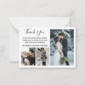 Vielen Dank schicke handwriting ehe 3 Foto Collage Mitteilungskarte (Vorderseite)