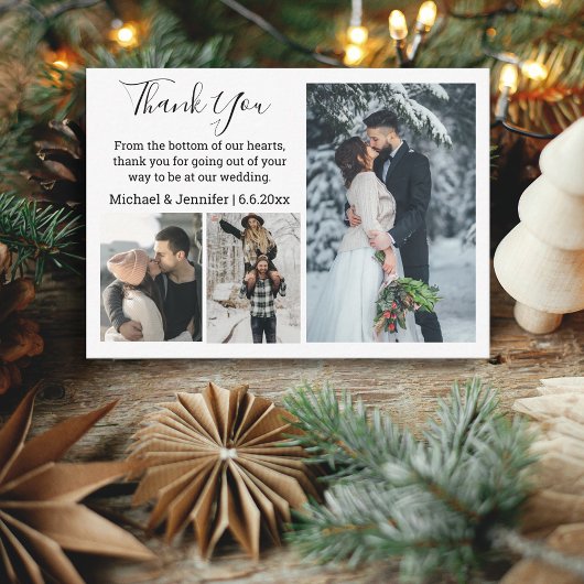 Vielen Dank schicke handwriting ehe 3 Foto Collage Mitteilungskarte