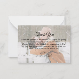 Vielen Dank, schicke kalligraphische Hochzeit Foto Mitteilungskarte