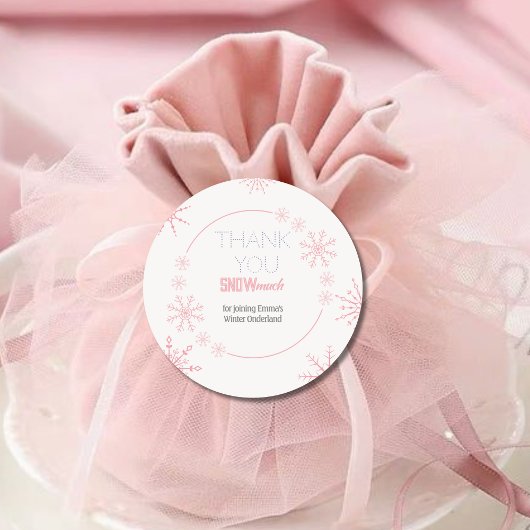 Vielen Dank, Schnee viel Runder Aufkleber