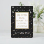 Vielen Dank Schnee viel Weihnachten Custom Persona Dankeskarte (Stehend Vorderseite)