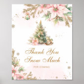 Vielen Dank Schnee viel Weihnachtsbaumdusche Poster (Vorne)