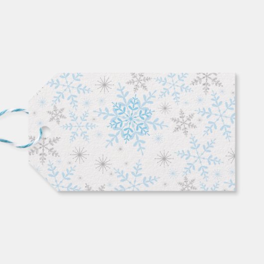 Vielen Dank Schnee viel Winter ONEderland Blue Sil Geschenkanhänger (Rückseite Horizontal)