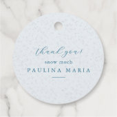 Vielen Dank Schnee viel Winter Quinceanera Blue Geschenkanhänger (Rückseite)