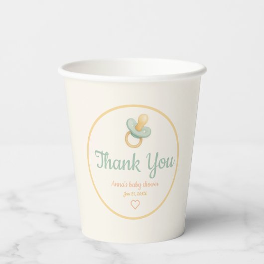 Vielen Dank, Schnuller Pappbecher (Rückseite)