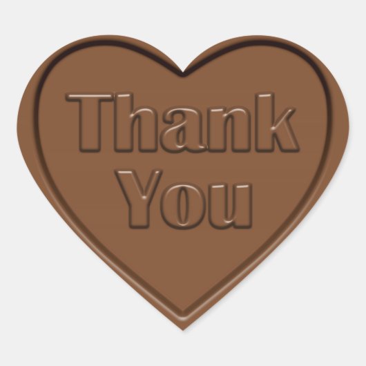 Vielen Dank Schokoladenherz Herz-Aufkleber (Vorderseite)