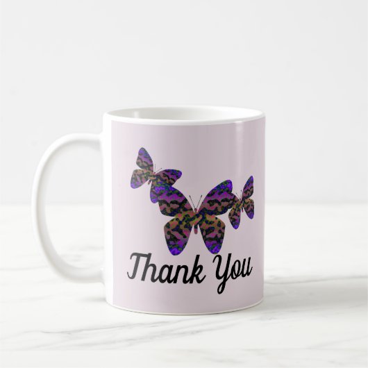 Vielen Dank Schöne Schmetterlinge Vivid Wertschätz Kaffeetasse (Links)