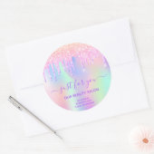 Vielen Dank Schönheitssalon Business Glitzer iride Runder Aufkleber (Umschlag)