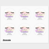 Vielen Dank, Schönheitssalon hellweiße Lashes Past Runder Aufkleber (Blatt)