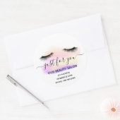 Vielen Dank, Schönheitssalon hellweiße Lashes Past Runder Aufkleber (Umschlag)