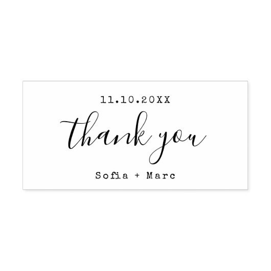 Vielen Dank, Schreibmaschine Handwriting Stylish Permastempel (Design)