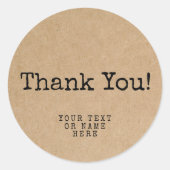 Vielen Dank, Schreibmaschine minimalistisches hand Runder Aufkleber (Vorderseite)