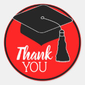 Vielen Dank Schulfarben Schwarz und Rot Runder Aufkleber (Vorderseite)