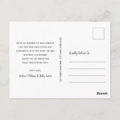 Vielen Dank | Schwarz | Baby Foto Vielen Dank Postkarte (Rückseite)