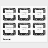 Vielen Dank: Schwarz und Weiß 40. Zahlenmuster Quadratischer Aufkleber (Blatt)