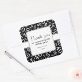 Vielen Dank: Schwarz und Weiß 40. Zahlenmuster Quadratischer Aufkleber (Umschlag)