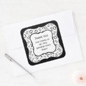 Vielen Dank: Schwarz/Weiß 70 Zahlenmuster - Klamme Quadratischer Aufkleber (Umschlag)