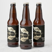 Vielen Dank Schwarz-weiß Beach Bird mit Reflektion Bierflaschenetikett (Flaschen)