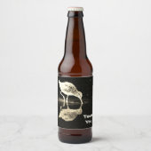 Vielen Dank Schwarz-weiß Beach Bird mit Reflektion Bierflaschenetikett (Vorderseite)