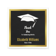 Vielen Dank Schwarz-weiß Gold Grand Name Abschluss