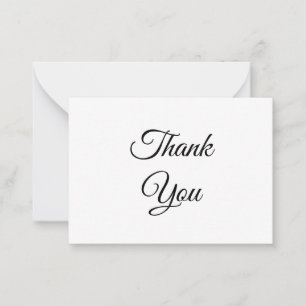 Vielen Dank, Schwarz-weiß klassisch elegant Hinweiskarte