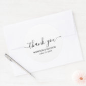 Vielen Dank Schwarz-weiß modernes, benutzerdefinie Runder Aufkleber (Umschlag)