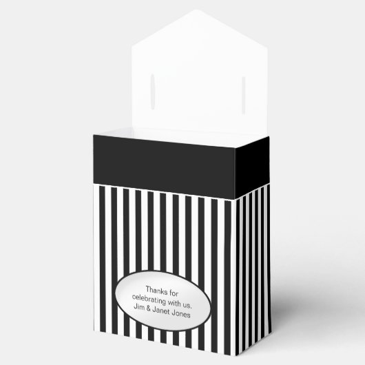 Vielen Dank - Schwarz/Weiß-Muster für einfache Str Geschenkschachtel (Geöffnet)