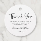 Vielen Dank | Schwarz/Weiß Personalisiert Geschenkanhänger (Vorderseite)