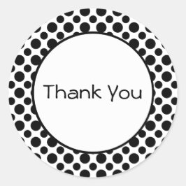 Vielen Dank Schwarz-weiß Polka Dots Sticker