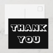 Vielen Dank, Schwarz-weiß Postkarte (Vorne/Hinten)