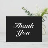 Vielen Dank, Schwarz-weiße, elegante Notizkarte (Stehend Vorderseite)