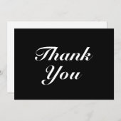 Vielen Dank, Schwarz-weiße, elegante Notizkarte (Vorne/Hinten)