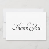 Vielen Dank Schwarz-weißes Drehbuch elegante Karte (Vorderseite)