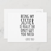 Vielen Dank, Schwester, Schwester, Postkarte (Vorne/Hinten)