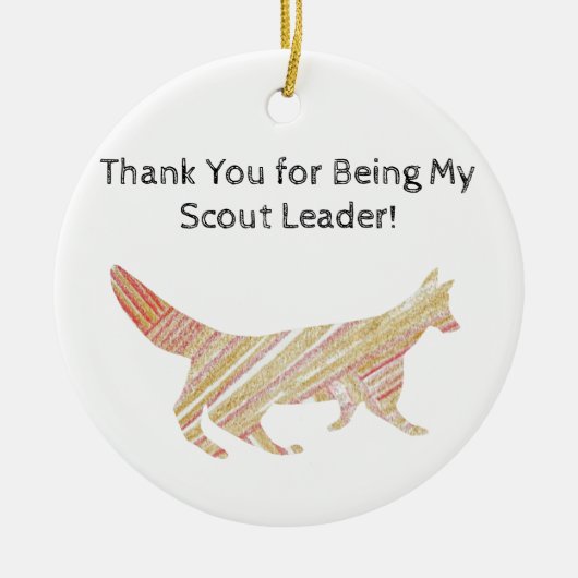 Vielen Dank Scout Leader Muster Silhouette Fox Keramik Ornament (Vorne)