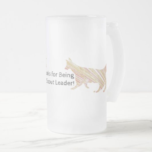 Vielen Dank Scout Leader Muster Silhouette Fox Mattglas Bierglas (VorderseiteRechts)