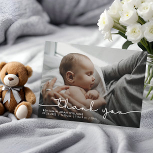 Vielen Dank, Script Baby Birth Ankündigung Postkarte