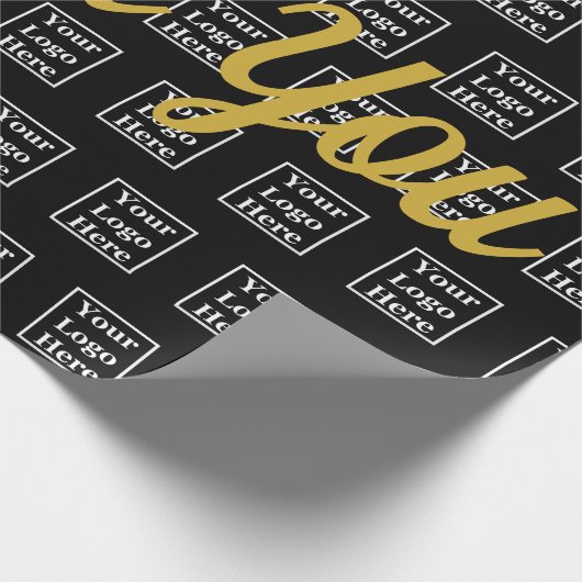 Vielen Dank Script Black Your Logo Hier Vorlage Geschenkpapier (Ecke)