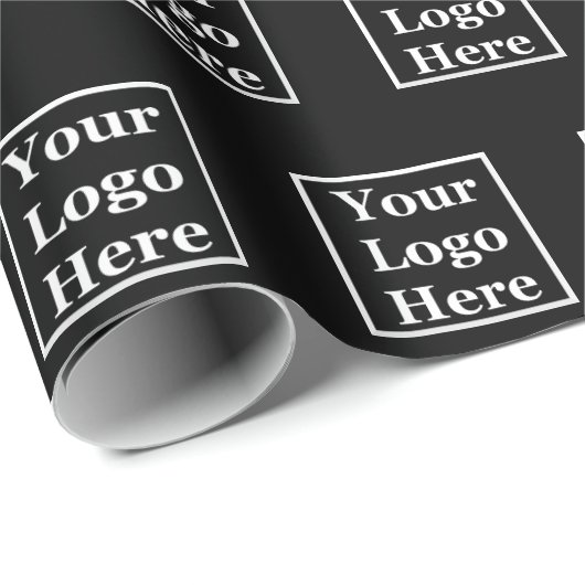 Vielen Dank Script Black Your Logo Hier Vorlage Geschenkpapier (Rolleneckpunkt)