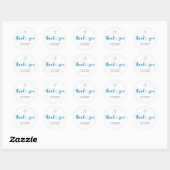 Vielen Dank Script Blue Heart Small Business Runder Aufkleber (Blatt)